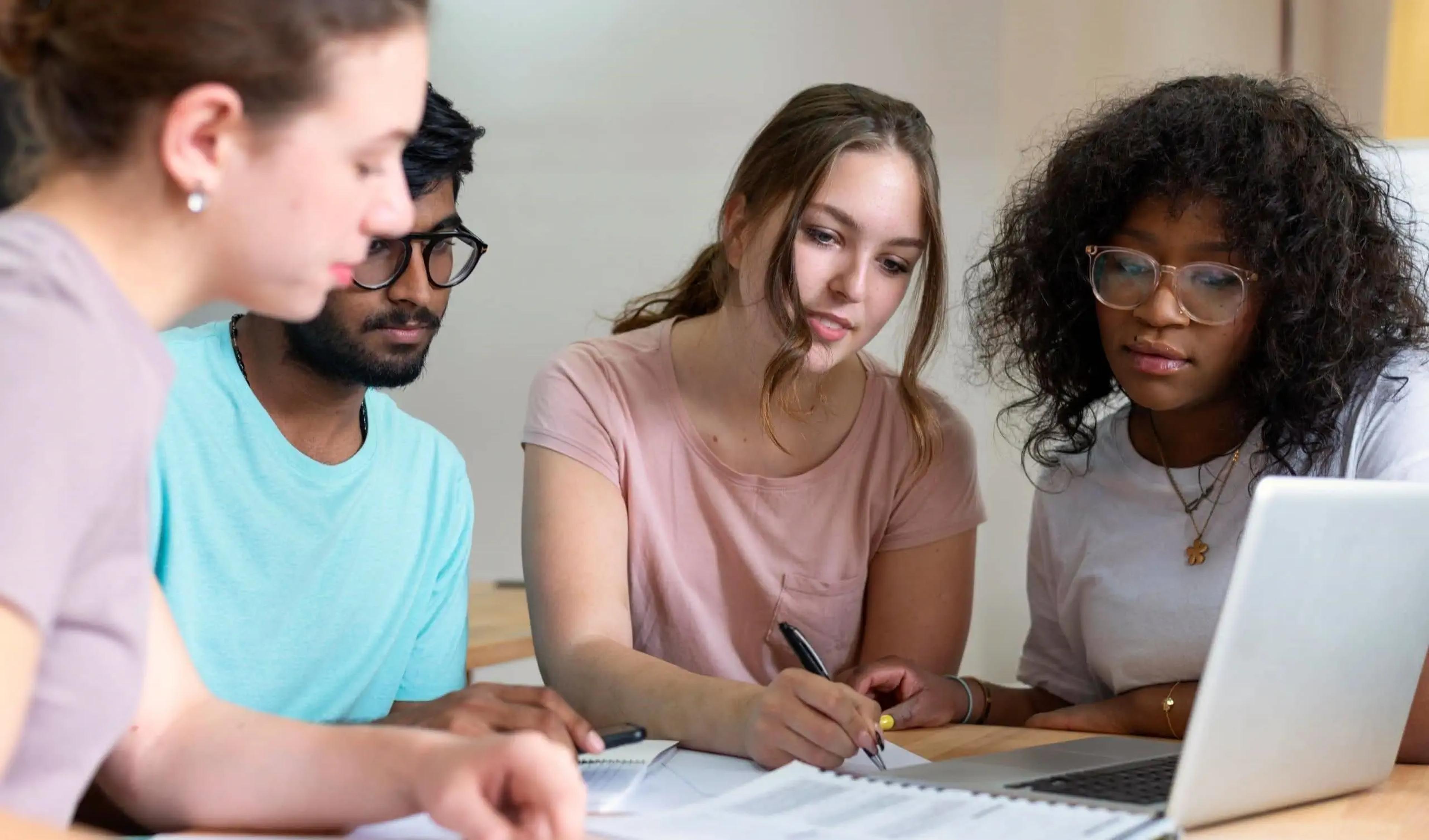 College mates studying together