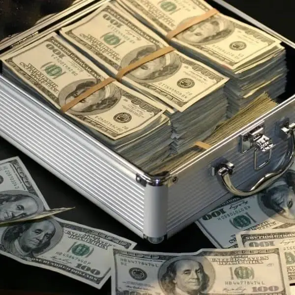 Suitcase of dollars